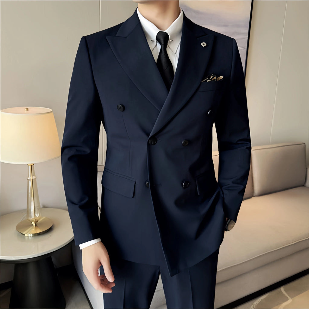 Elegant Double-breasted Men's Suit