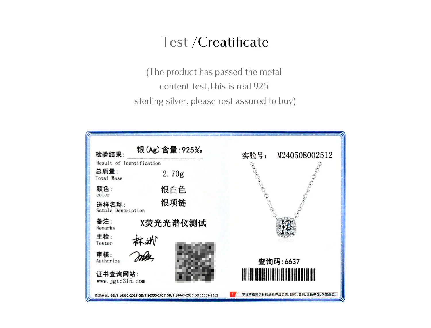 1 Carat Square Cushion Cut Halo Moissanite Pendant Necklace For Women 925 Sterling Silver Dazzling Wedding Bridal Jewelry