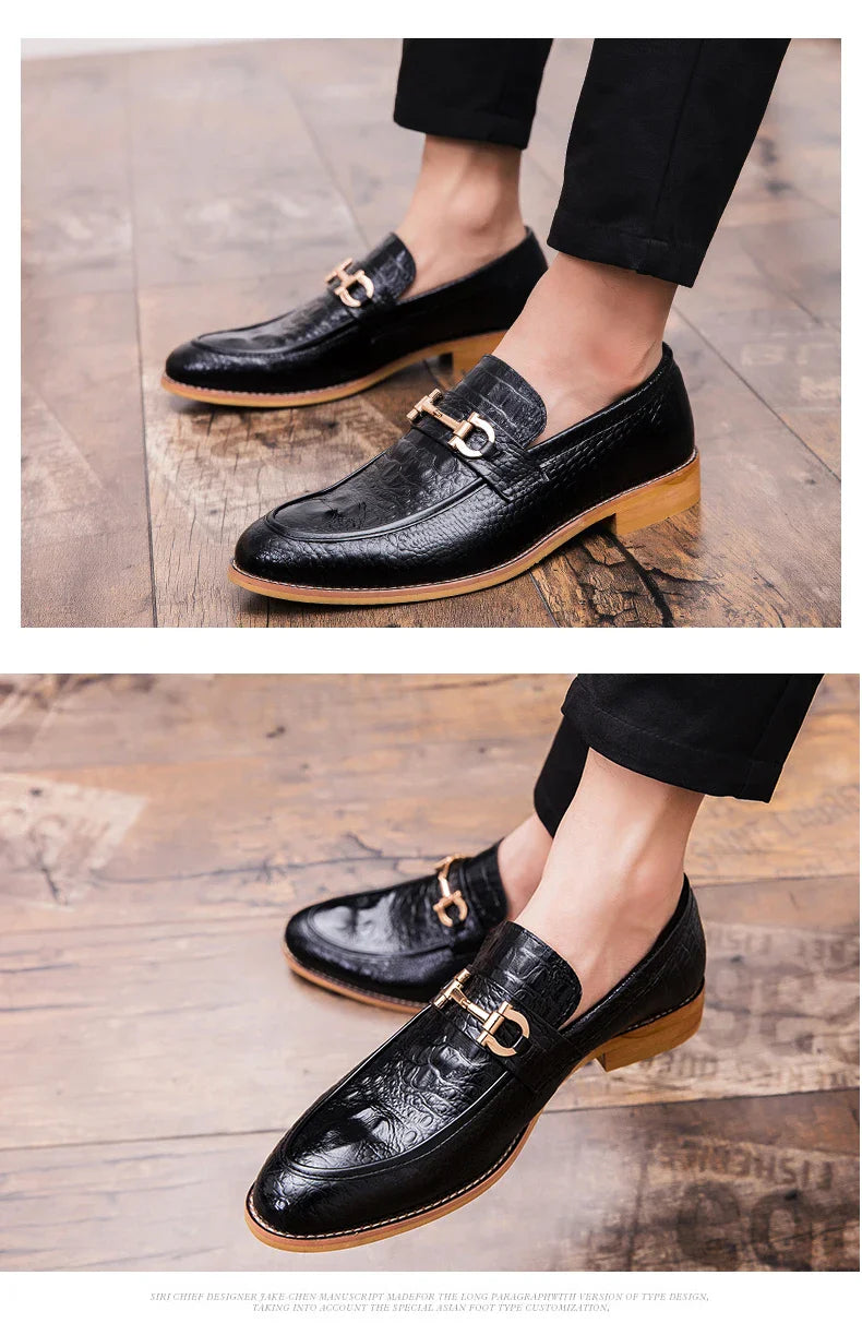 Trend Social Leather Shoes Men Wedding Party Office Leather Men's Dress Shoes  Classic Casual Business Shoes For Men Loafers