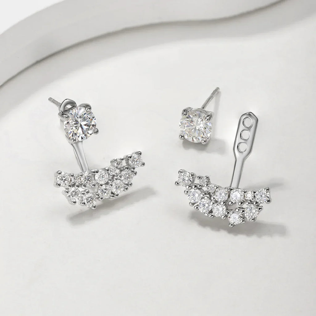 2 in 1 Pear Marquise Cut Moissanite Stud Earrings for Women S925 Silver Full Lab Diamond Dainty Pierced Ear Fine Jewelry