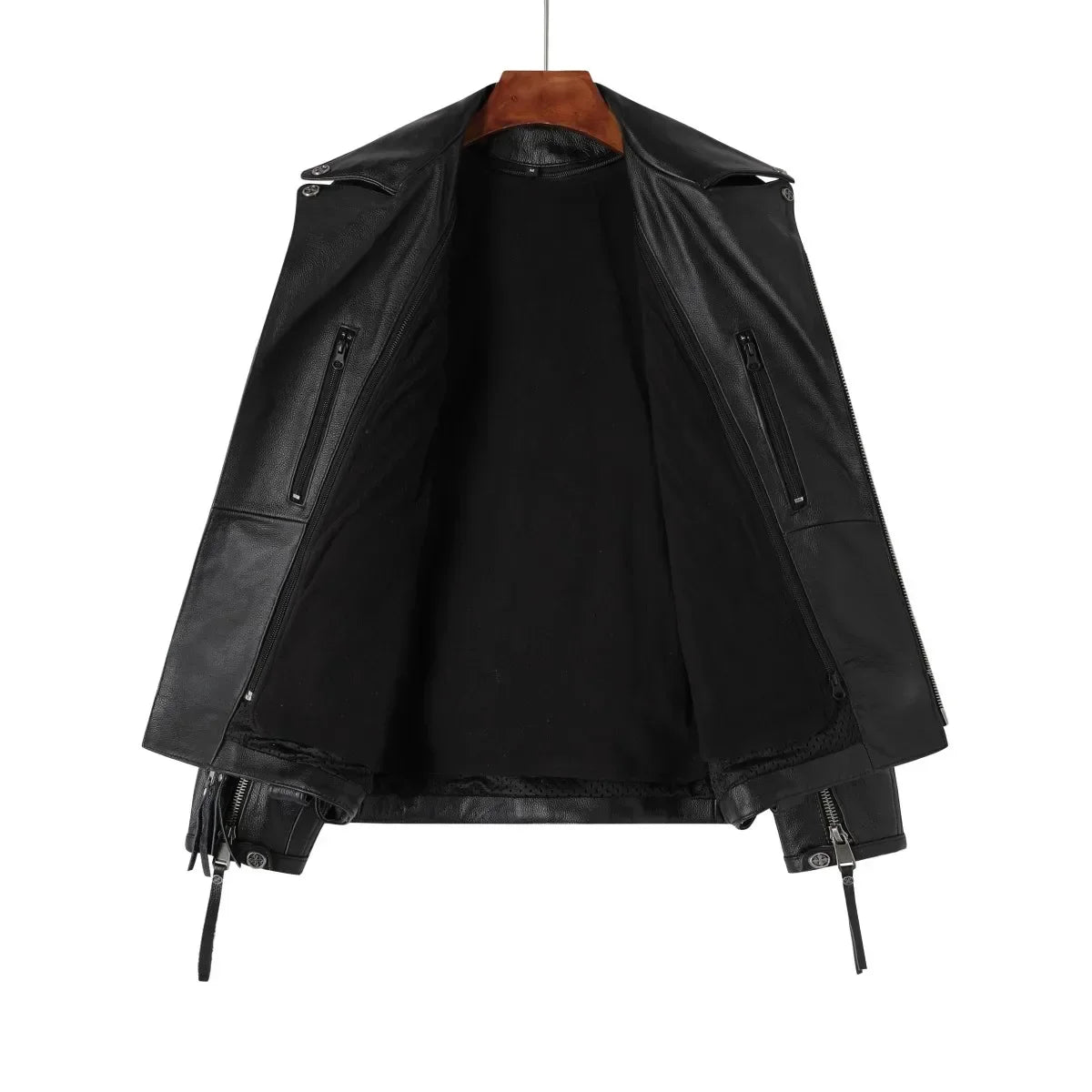 Men's Natural Leather Motorcycle Jacket Top Layer Causal Vintage Retro Moto Suit Leather Coat  Dropshipping