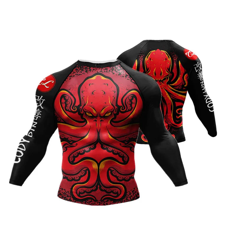 New UPF 50+ Rashguard Men's Surfing T-Shirt Quick Dry UV Protection Breathable Long Sleeve Beach Surf Wear Fitness Running Shirt