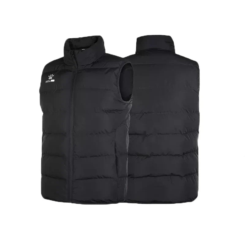 Men Winter Down Vest Sport Training Lightweight Waterproof Outwear Short Stand Collar Casual Coat Windproof Warm Jacket
