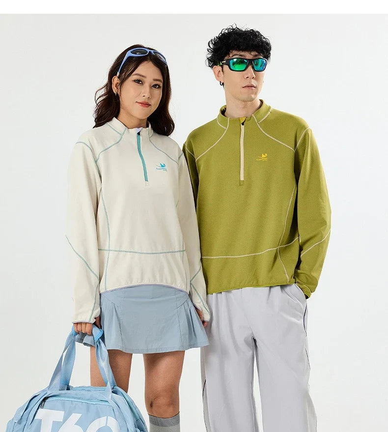 Retro Lightweight Quick-Dry Long-Sleeve Outdoor Top for Couples: Ideal for Running & Cycling