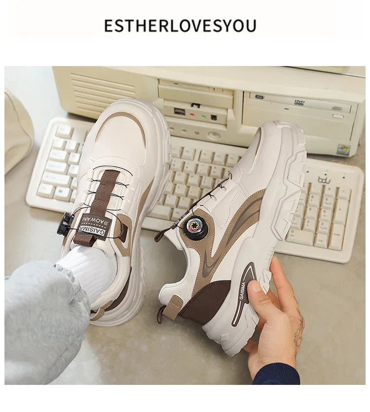 2025 Autumn New Men's Versatile High-Top Trendy Thick-Soled Running Shoes Breathable Casual Trendy Shoes