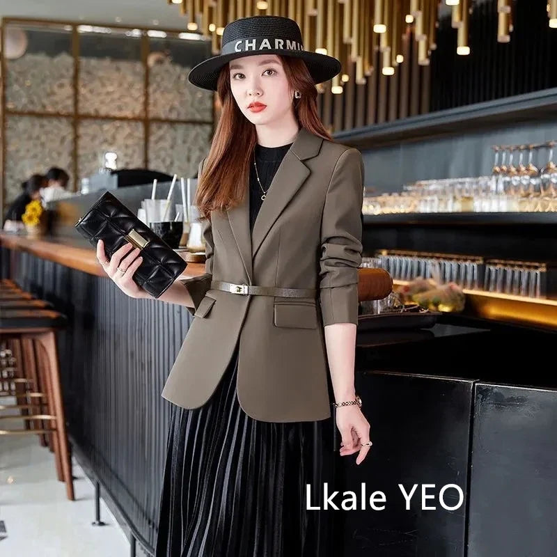 Women's Suit Jacket 2025 Spring Autumn Temperament Cultivate Oneself Ladies Blazer Coat Fashion Trend Versatile Lady Outerwear