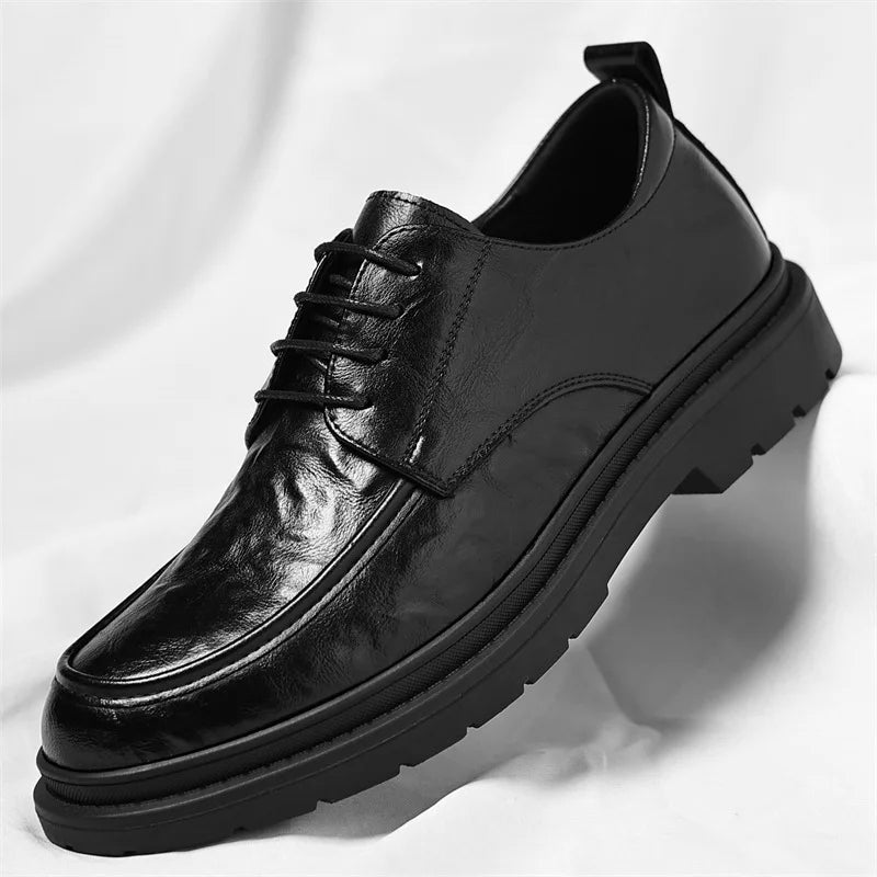 British Style Business Derby Shoes for Men Spring Summer Breathable Dress Shoes Male Fashion Casual Leather Wedding Shoe Man