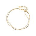 New 925 Sterling Silver Gold Color Double Layer Naked Chain Bracelet for Women Fashion Link Chain Original Fine Jewelry