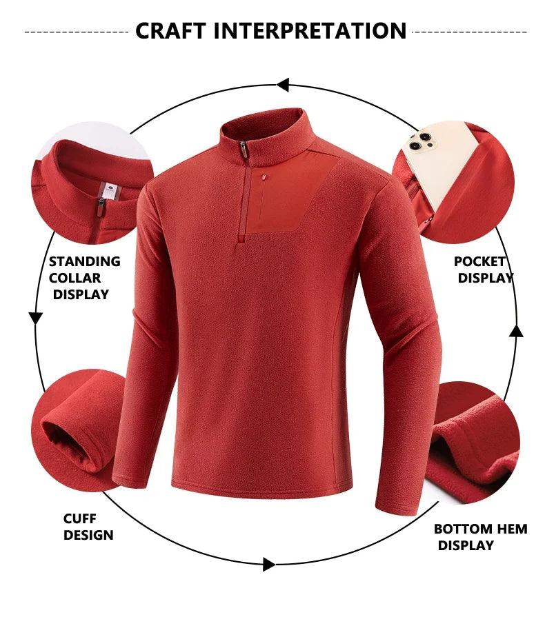 SBWL High-quality Outdoor Sports Inner Lining Autumn/Winter Warm Long-sleeved Stand-up Collar T-shirts Running Jackets Tops