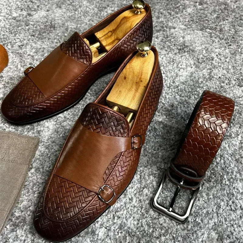 Men’s Breathable Leather Loafers – Casual Slip-On Shoes for Adults