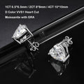 GRA Certified 1-4CT D Color VVS1 Heart Cut Moissanite Earrings For Women 925 Silver Pass Diamond Test Wedding Ear Studs