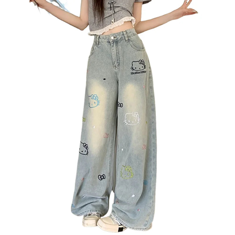 Wide-Leg Pants High Waist New Style Loose Jeans