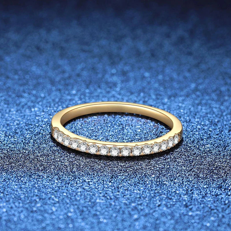 Full D Color Moissanite Wedding Band Ring 925 Sterling Silver Eternity Band Engagement Bride Bands Party Rings For Women