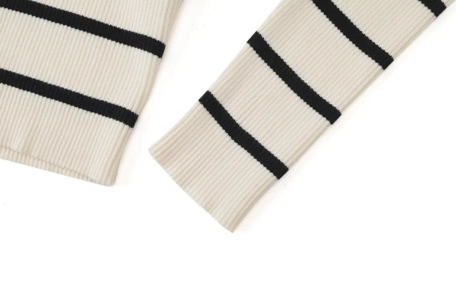 AW25 stripe knitting cardigan + sleeveless patch dress maxi matching set for woman clothing