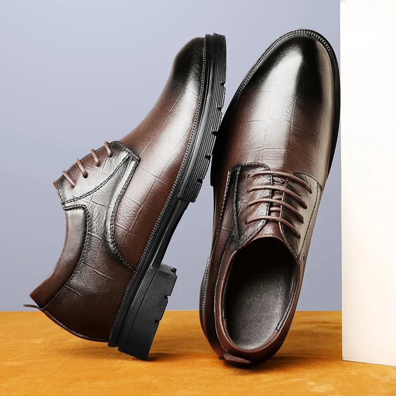Genuine Leather Men's Oxford Shoes Lace Up Casual Shoes Comfortable Sneakers Outdoor Male Walking Shoes Formal Dress Footwear