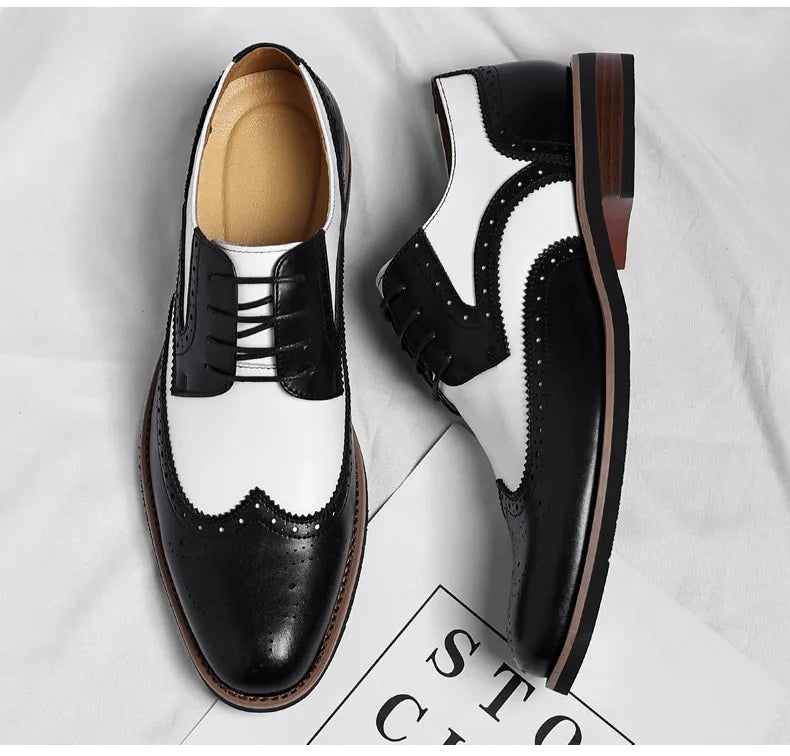 2026 New Brocker-carved Derby Men's Shoes Spring Summer New Business Formal Casual Shoes Male Fashion Big Size Leather Shoe Man