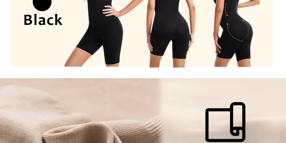 Seamless Women Bodysuit Butt Lifter Shapewear Waist Trainer Body Shaper Strappy-Back Chest Enhancing Corrective Underwear Corset
