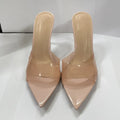 New Summer Women's High-heeled Sandals Simple Transparent High-heeled Slippers Stiletto Pointed Open-toed Slippers Mules