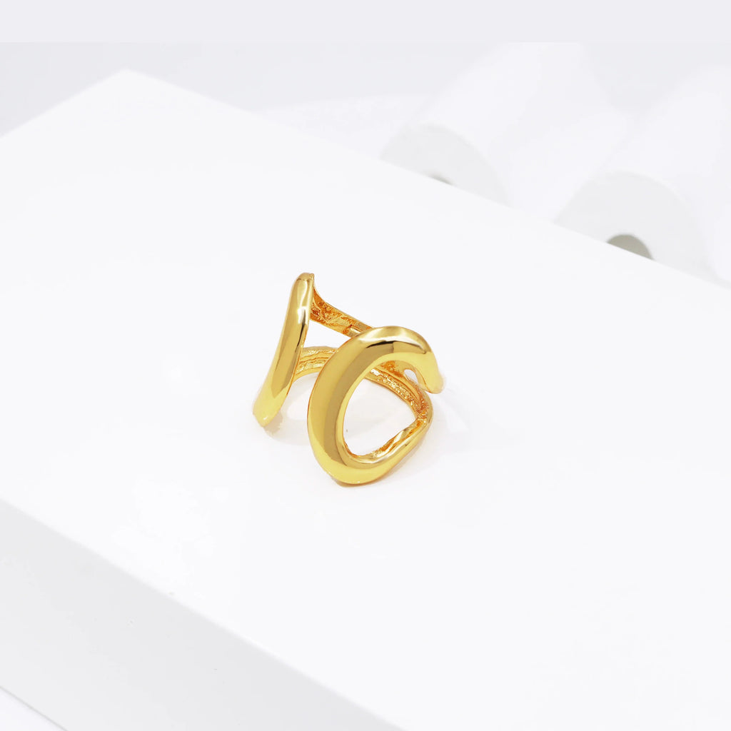 Italy 18k Gold Plated Jewelry Set For Women Classic Design Shiny Necklace Hoop Earrings Bangle And Ring Fashion 4PCS Set Jewelry