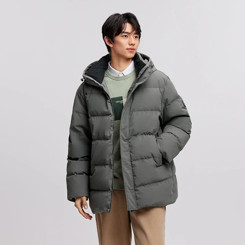 Down Jacket Men 2026 Winter New Hooded Mid-Length Thick Versatile Coat
