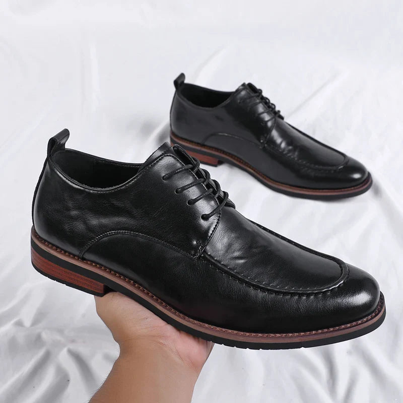 Italian Design Men's Oxford Business Shoes Formal Casual Leather Laces Lace-Up Anti-slip Flat Designer Shoes Comfy Walking Shoes
