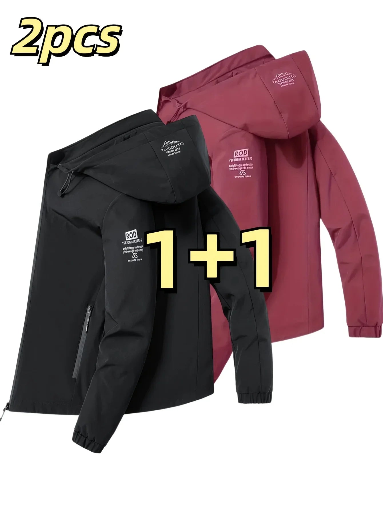 Windproof detachable hooded jacket Korean style trendy loose fashion casual men's jacket