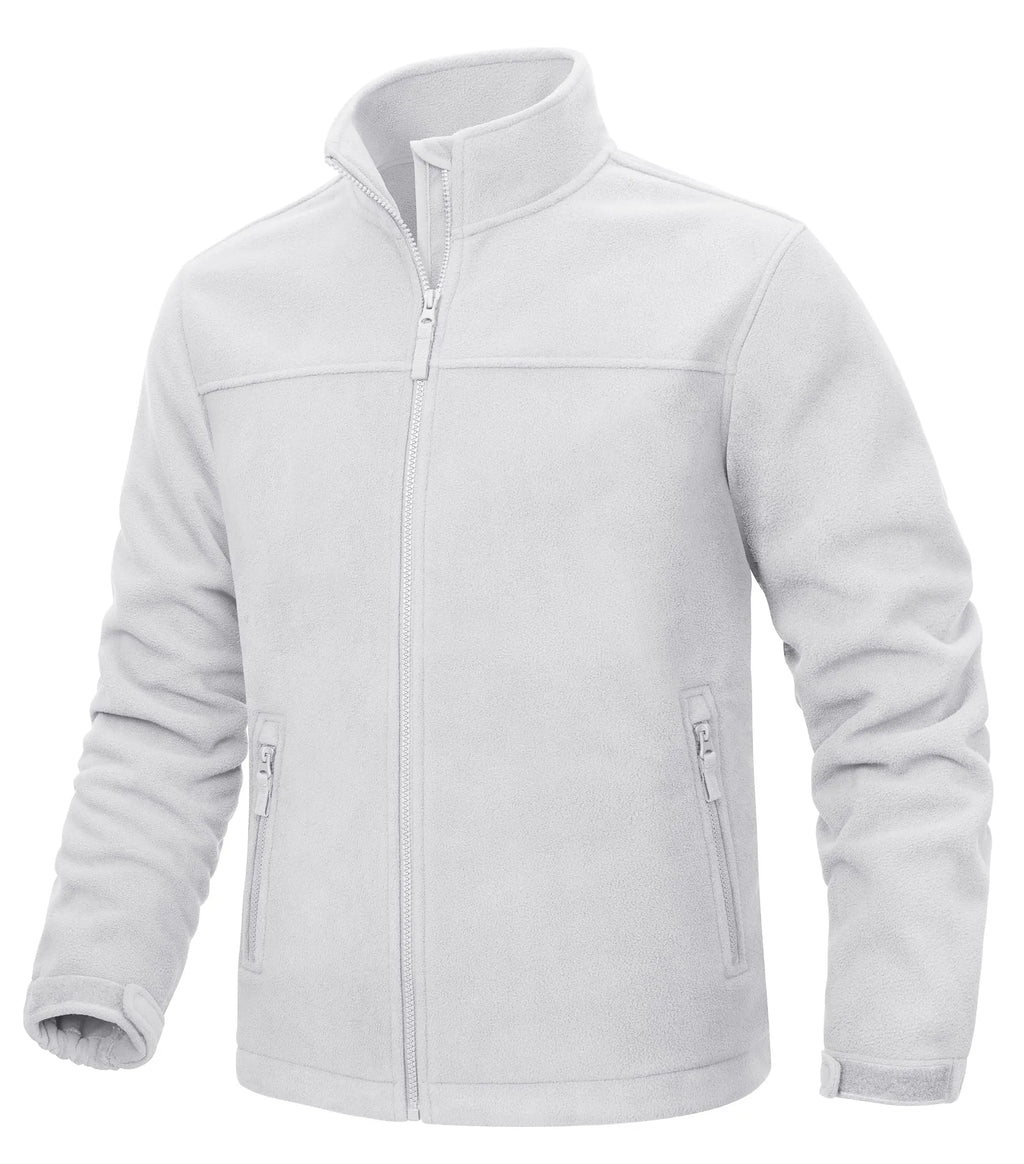 TACVASEN Winter Fleece Jackets Mens Full Zip Stand Up Work Jacket Coats Zipper Pockets Hiking Jacket Outdoor Windbreaker