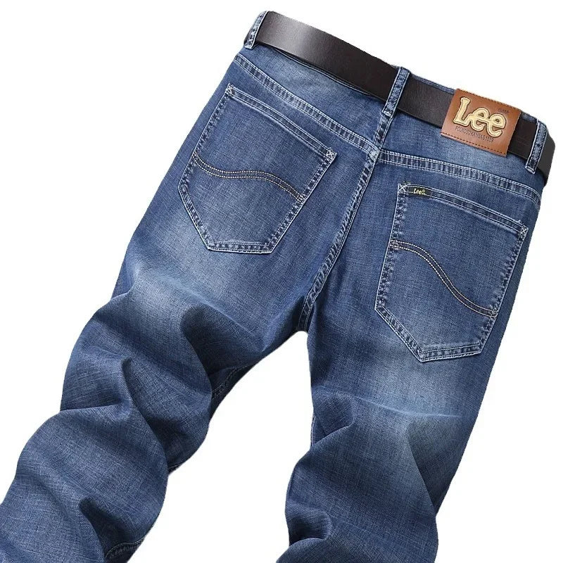 Lee Dexjeans Men's Straight-leg Loose-fit Stretch Business Casual Autumn/winter Thick High-end Denim Long Pants