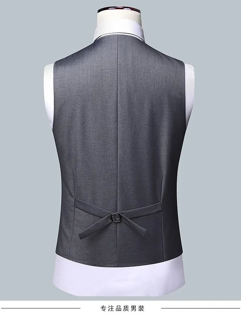 Suit  Outdoor Gentleman Solid-color Men's Fashionable Formal Business Wedding Hosting Banquets Casual and Fitted Gentle Suit
