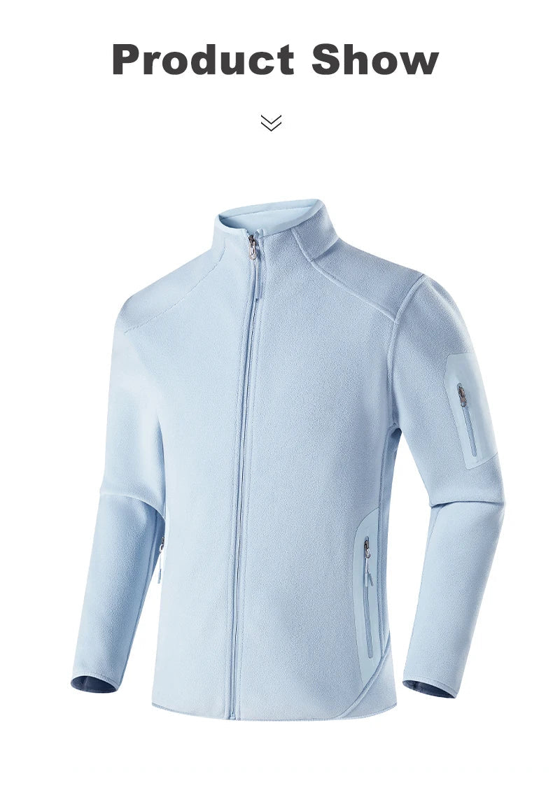 Winter Fleece Jacket Men Women Outdoor Windproof Warm Fleeced Clothing Unisex Hiking Camping Climbing Skiing Sport Coat