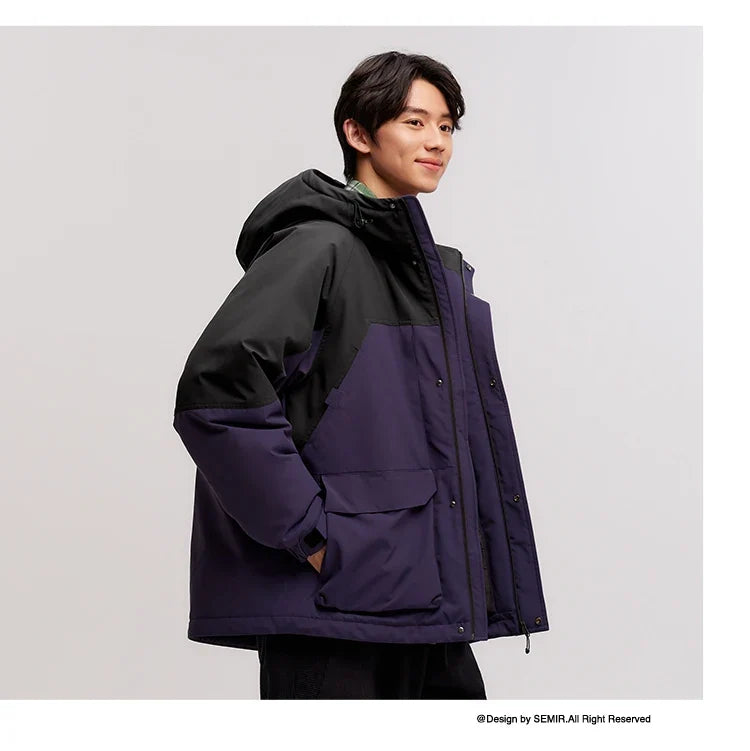 Down Jacket Men 2026 New Winter Couple Windproof Wear-Resistant and Warm Outdoor Contrasting Colors Outerwear