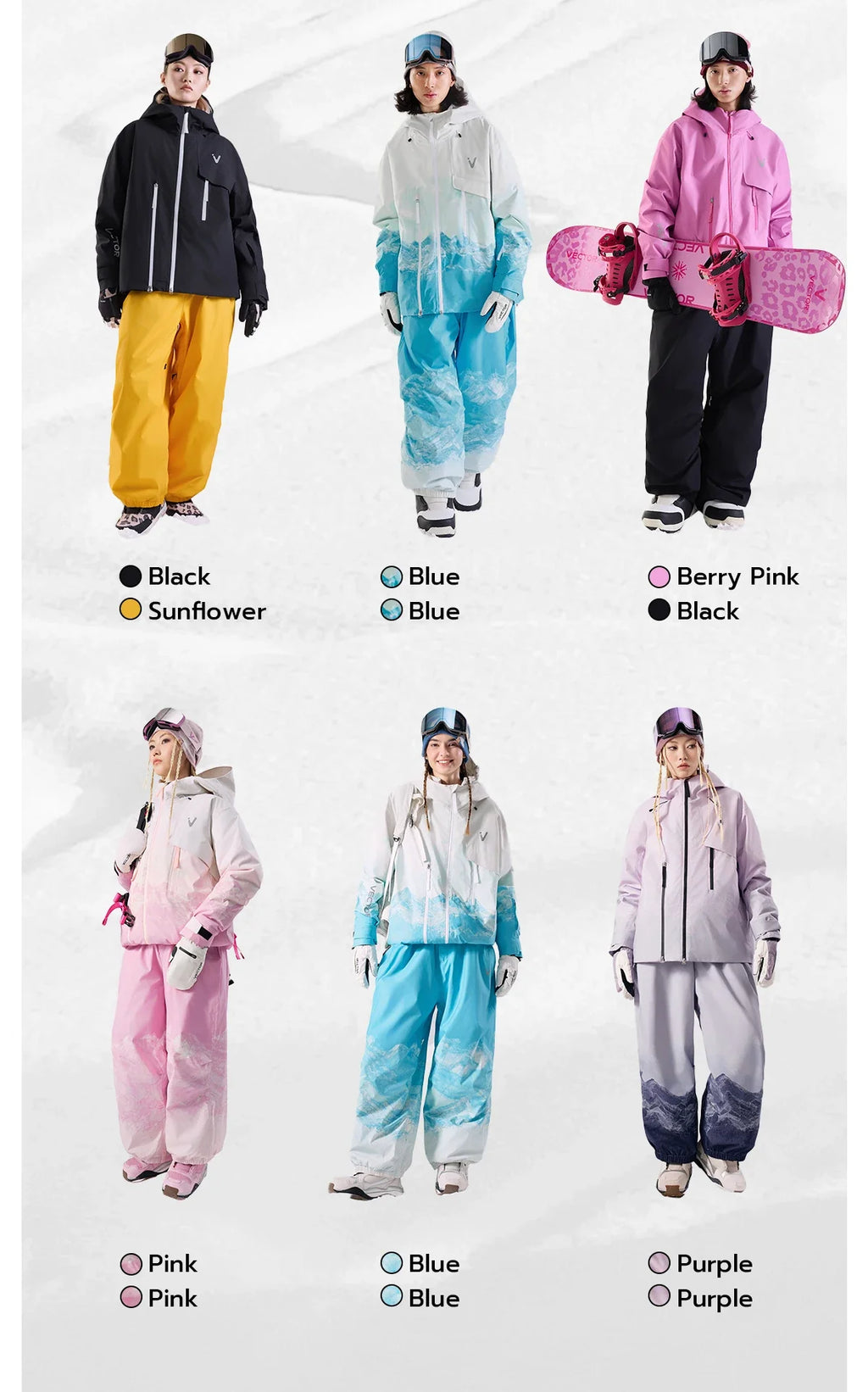 Men Women 3L Cotton Ski Jacket Ski Pants Winter Warm Windproof Waterproof Outdoor Sports Snowboard Ski Coat Trousers