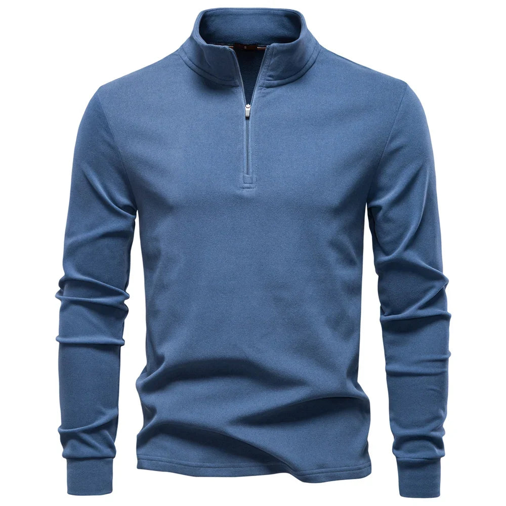 New Men Solid Color Zipper Soft Shell Sweatshirt Long Sleeve Breathable Warm Pullover Casual Streetwear Jacket‌