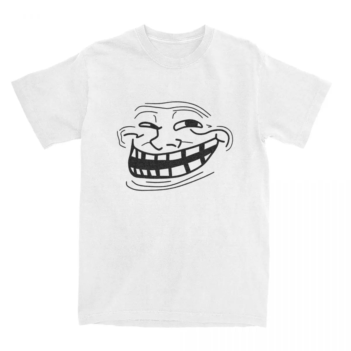تي شيرت رجالي بتصميم Rage Comic Trollface مضحك على طراز أنيمي الهيب هوب بأكمام قصيرة، قمصان صيفية رائعة من القطن الخالص بياقة مستديرة مقاس 6XL