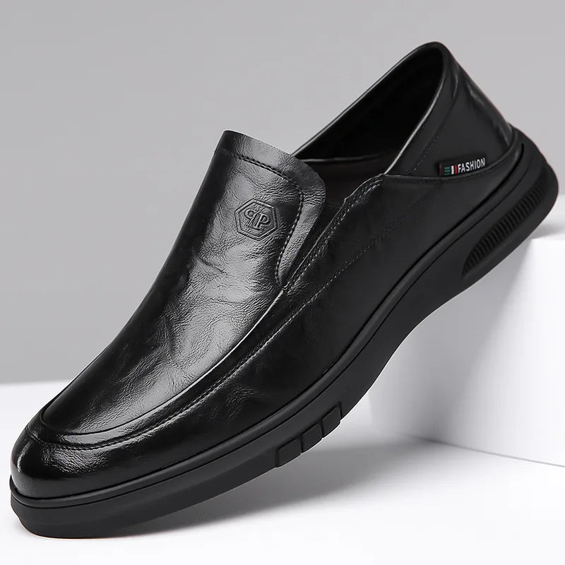 2026 Spring Business Casual Shoes for Men Solid Color New Designer Half Slippers Shoes Male Fashion Soft Sole Leather Shoe Man