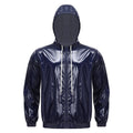 Mens Waterproof Hooded Jacket Tops Breathable Raincoat Waterproof Windproof Outdoor Biking Fishing Jacket Hood Outerwear