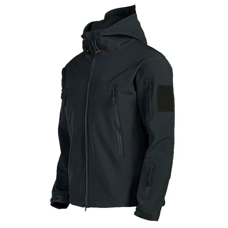 Motorcycle Shark Skin Soft Shell Jackets Men Tactical Windproof Waterproof jacket men Combat Jackets Mens Hooded Bomber Coats