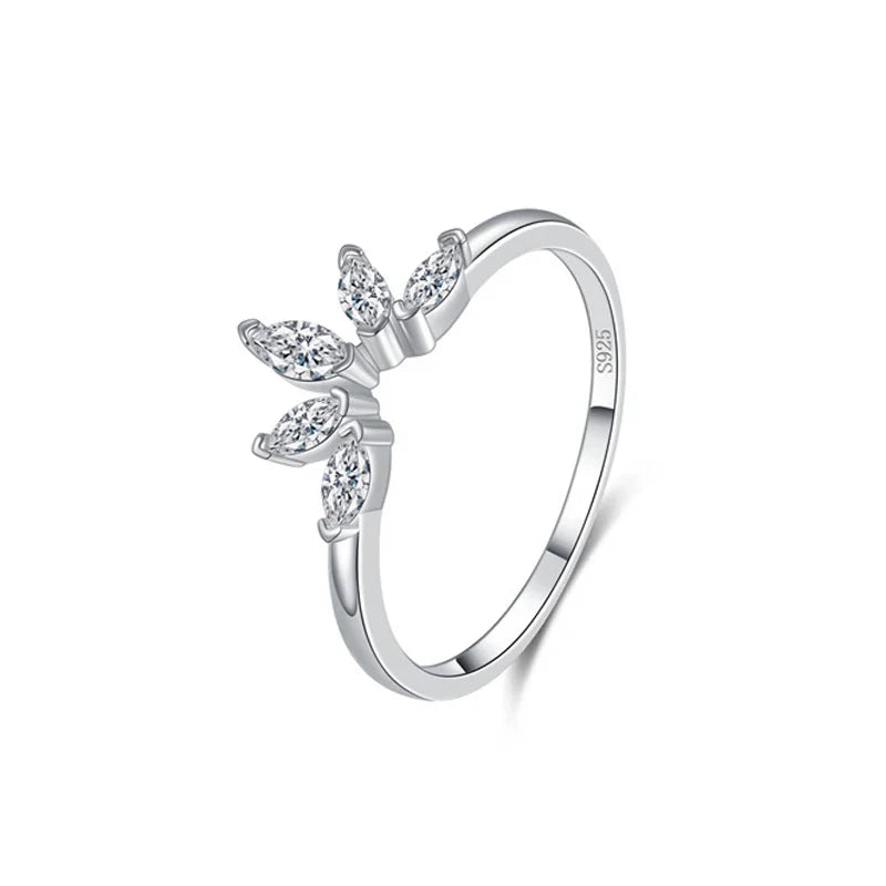 Trendy 5A Zircon Crown Rings for Women Exquisite Wedding Party Matching Band Real 925 Sterling Silver Jewelry Wholesale
