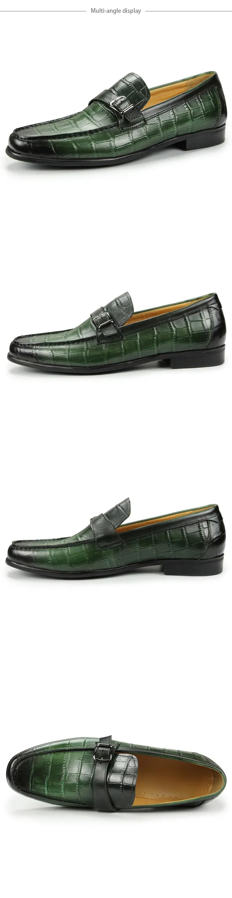 Men Penny Slip-On Leather Lined Loafer Luxury Men Shoes Loafer for Male Fashion Casual Alligator Printing Zapato Buckle Slip On