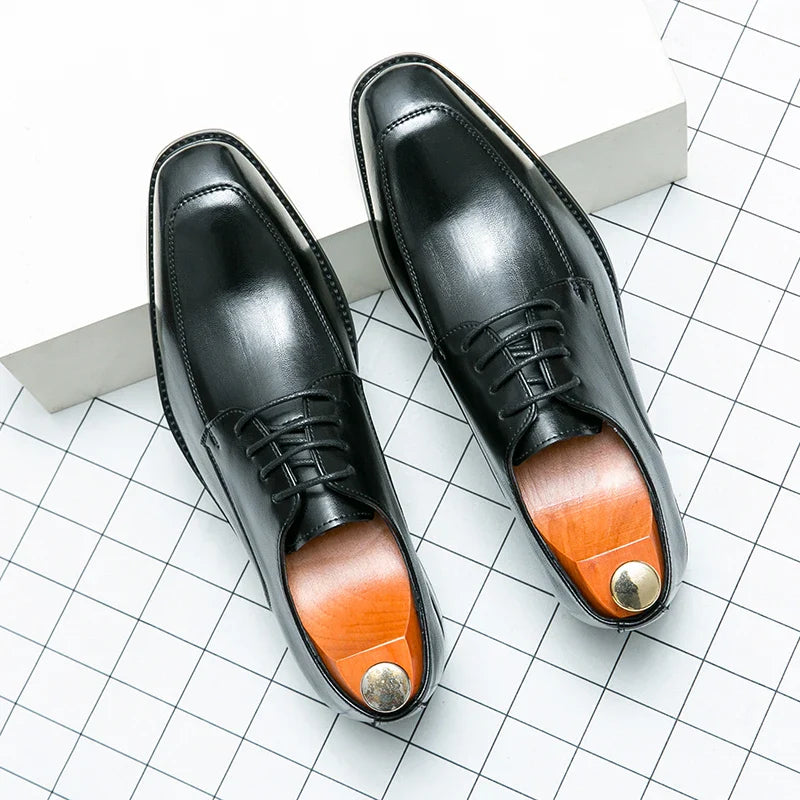 Fashion Dress Shoes Men Lace Up Business Social Shoe Male Plus Size 36-46 Daily Formal Men Shoes