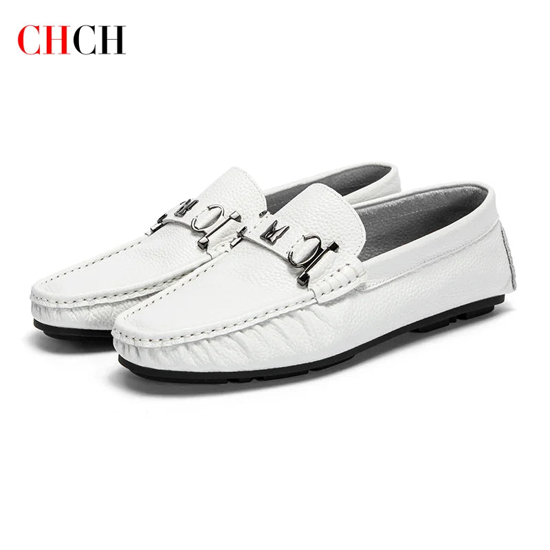 Men Cow Leather Dress Shoes Comfortable Casual Business Loafers