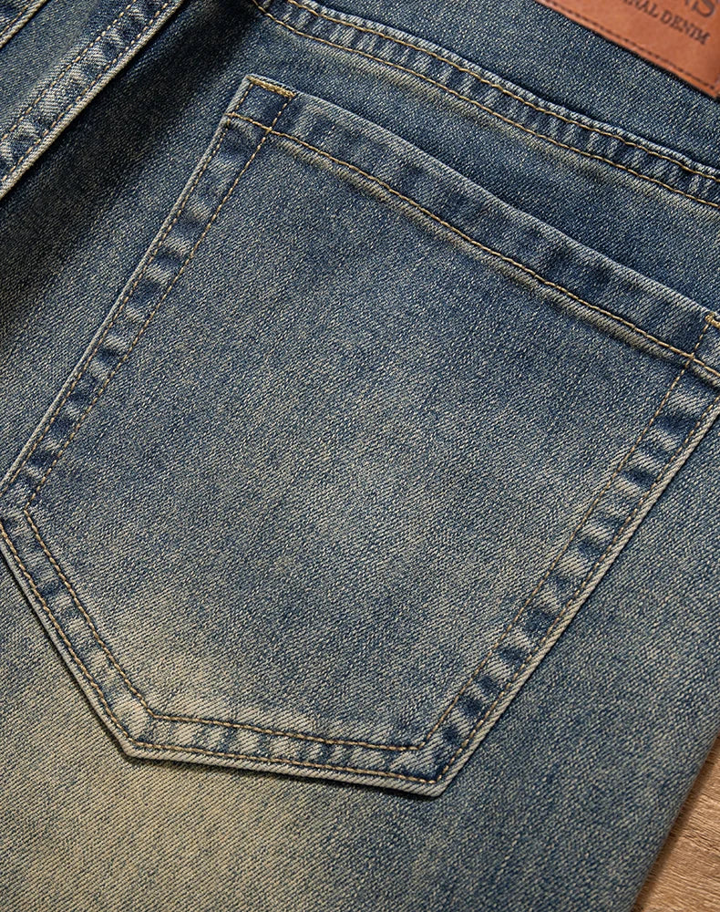Men's Premium Lightweight Business Stretch Denim Pants - Versatile Slim Fit Straight Leg Long Trousers for All Seasons