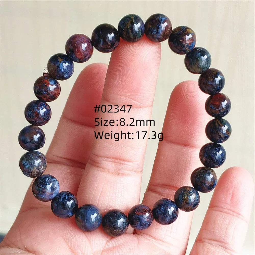 Natural Blue Pietersite Bracelet Women Men Beads Round Beads Chatoyant Cat Eye Fire Pietersite Namibia AAAAAA