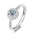 1ct D VVS1 Moissanite Rings for Women Engagement Wedding Lab Diamond with GRA S925 Silver Plated 18k White Gold Ring
