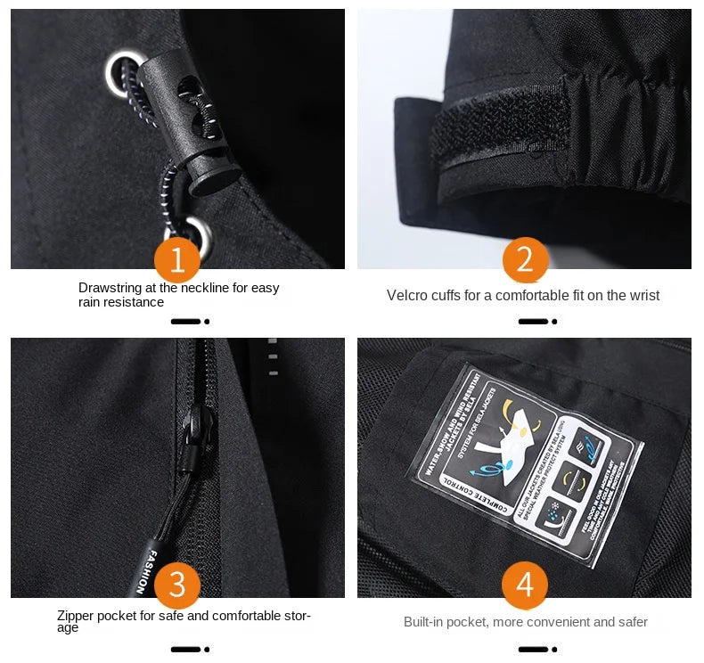 Chubasquero impermeable para exteriores para hombre, abrigo ligero para ciclismo con capucha, ropa de calle, chaqueta a prueba d