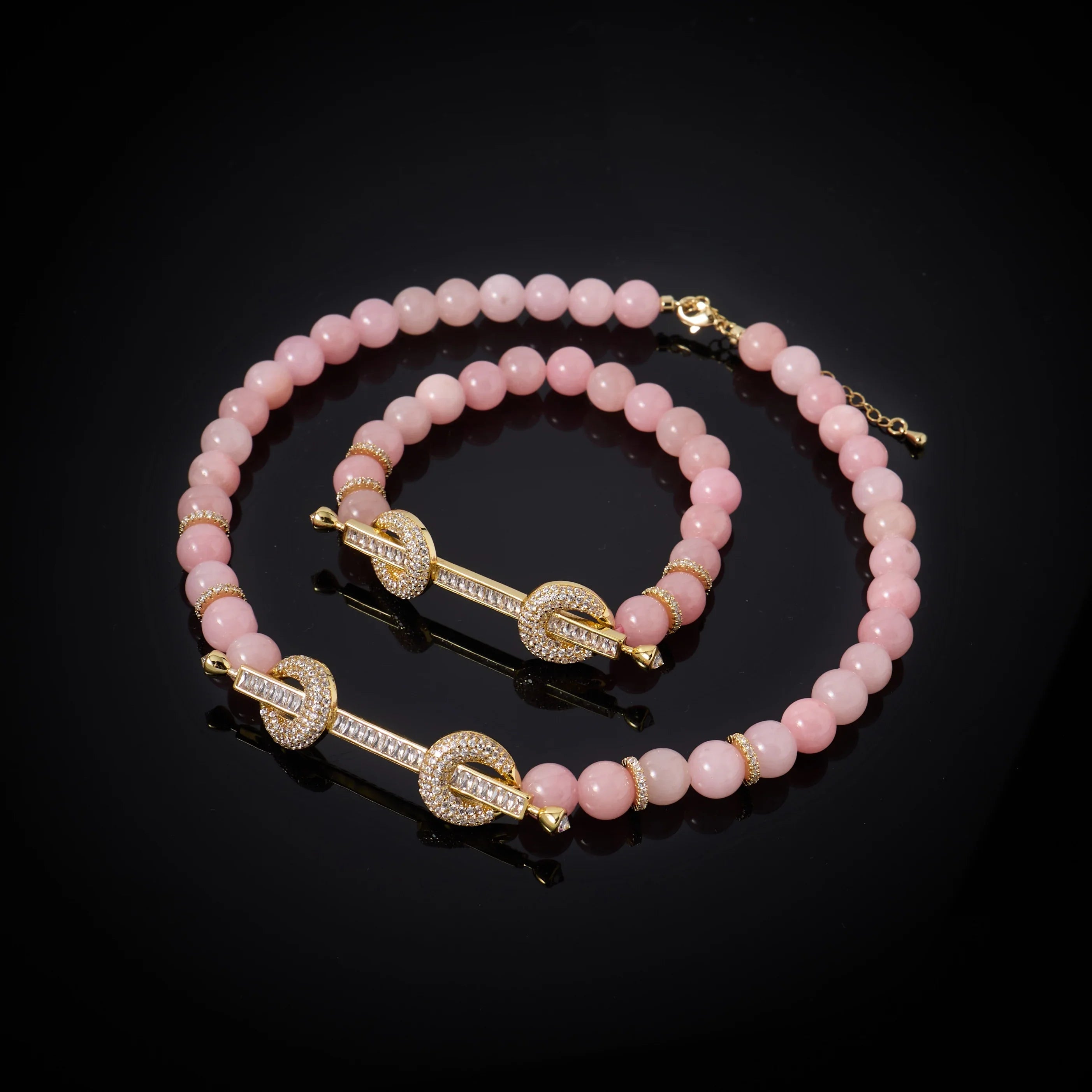 015810 Beaded Choker for Women Color Natural Stone Necklace Set Daily Wear Ceremony Engament Cocktail Party Jewelry Accessories