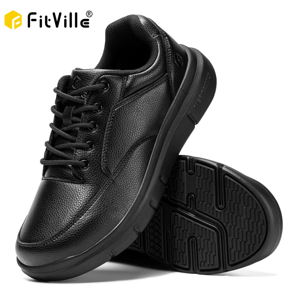 Wide Version Men's Leather Shoes Walking Shoes Oxford Shoes For Formal Business Shoe Comfortable All Day Wear