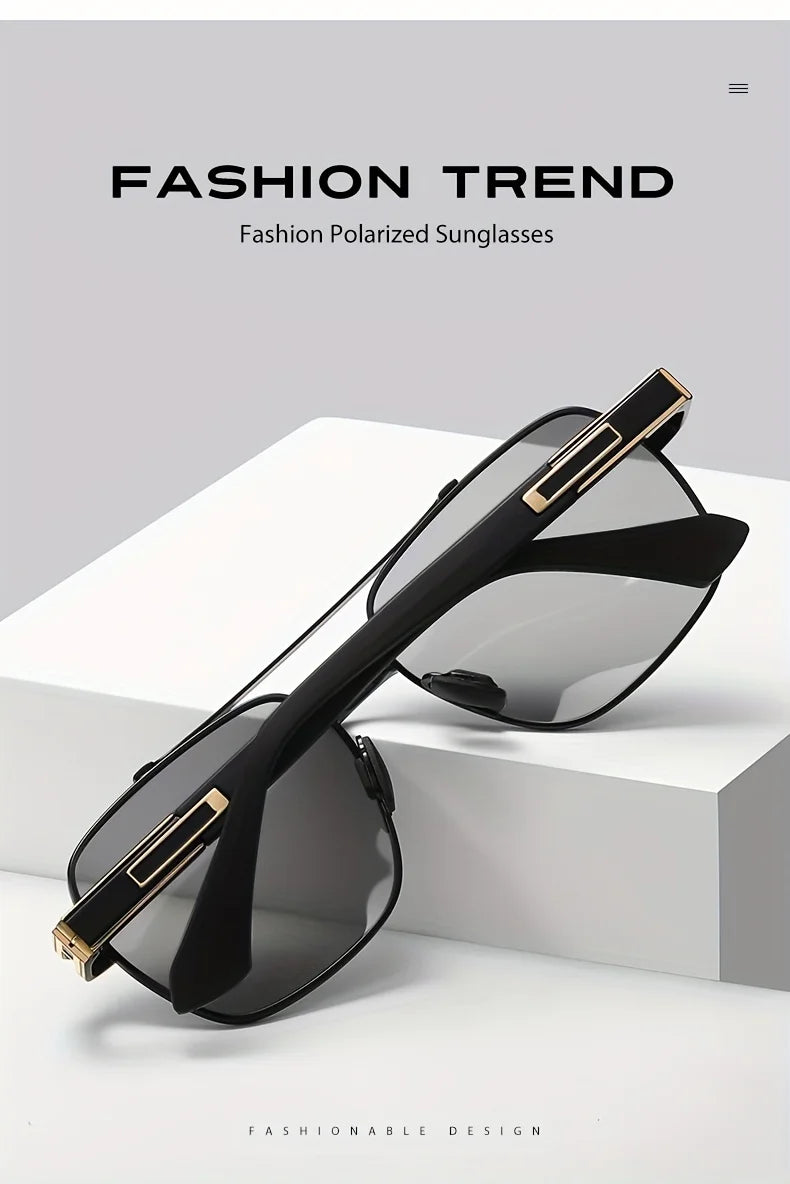 Design Square Polarized Sunglasses Man Photochromic Sun Glasses Woman Anti-glare Driving Goggles Oculos zonnebril heren