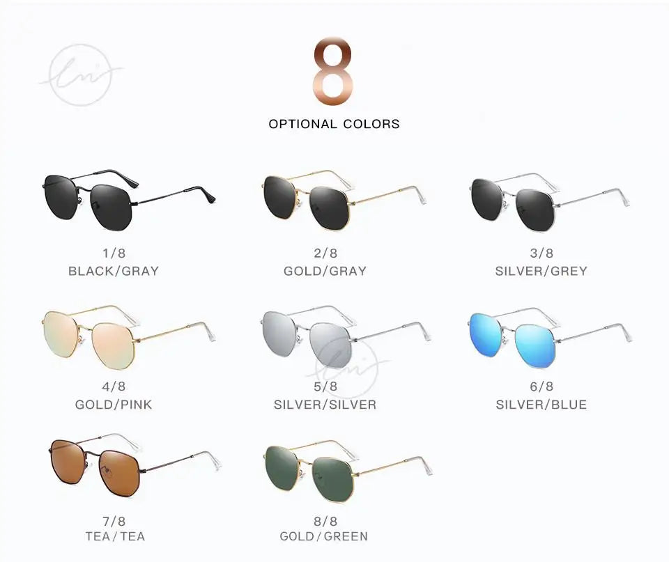 New Fashion Women Hexagon Sunglasses Men Retro Polarized Driving Coating Mirror Sun Glasses Goggle UV400 Eyewear gafas de sol
