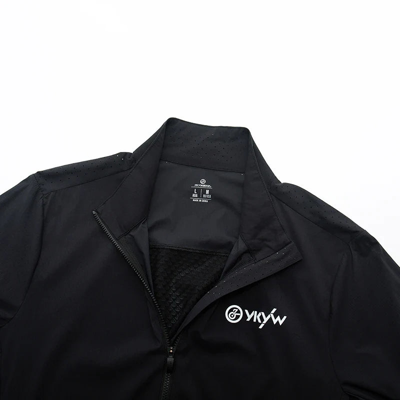 Men Windproof Waterproof Long Sleeve Cycling Jacket YKK Double Zipper Breathable MTB Bike Clothing Tops Pro Team Jersey